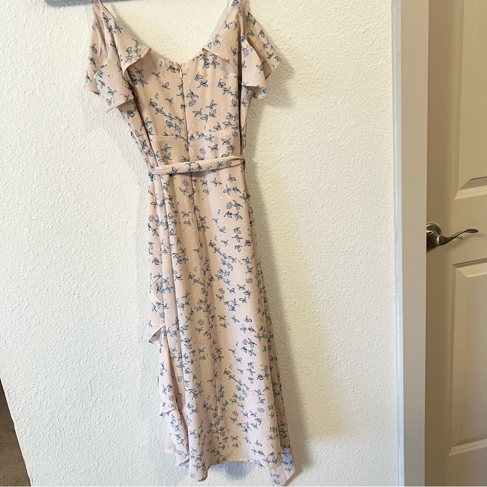 Lulu's Pink Floral Midi Dress - Picture 6 of 14